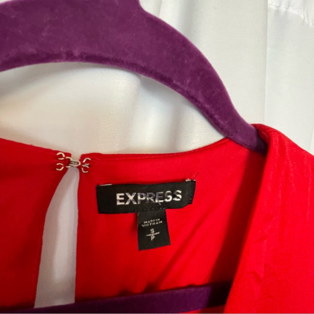 Express Red Fit and Flare Cocktail Dress - Picture 3 of 3